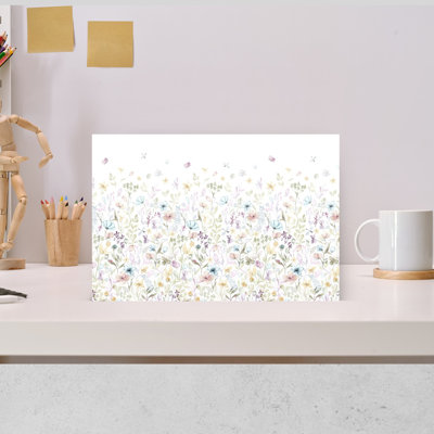 Contemporary Art Delicate Abstract Contemporary Butterfly Spring Flower Wall Art by Lovorka Pavic - Wrapped Canvas Print
