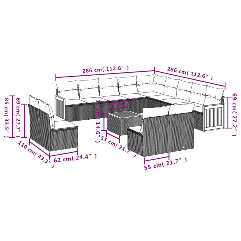 Vidaxl Garden Sofa Set Beige