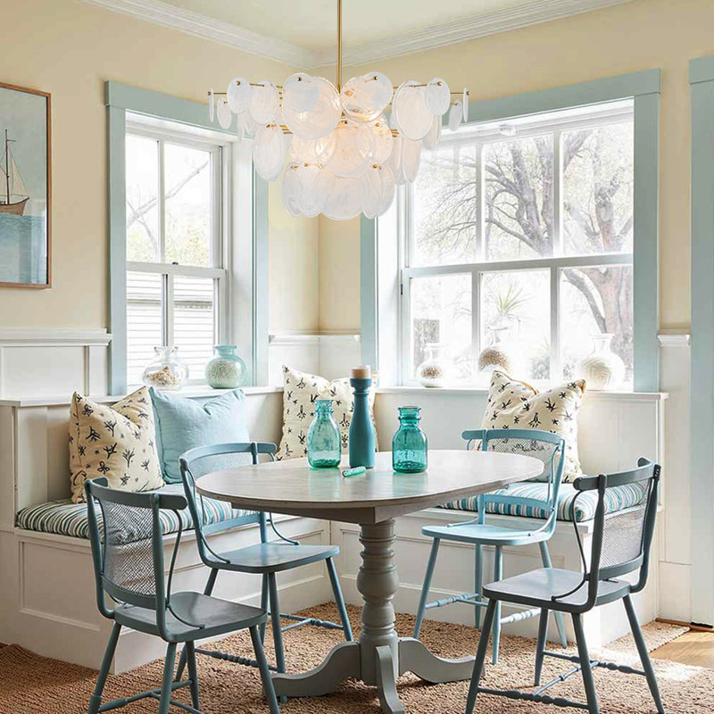 9-Light Layered Handmade Glass Chandelier