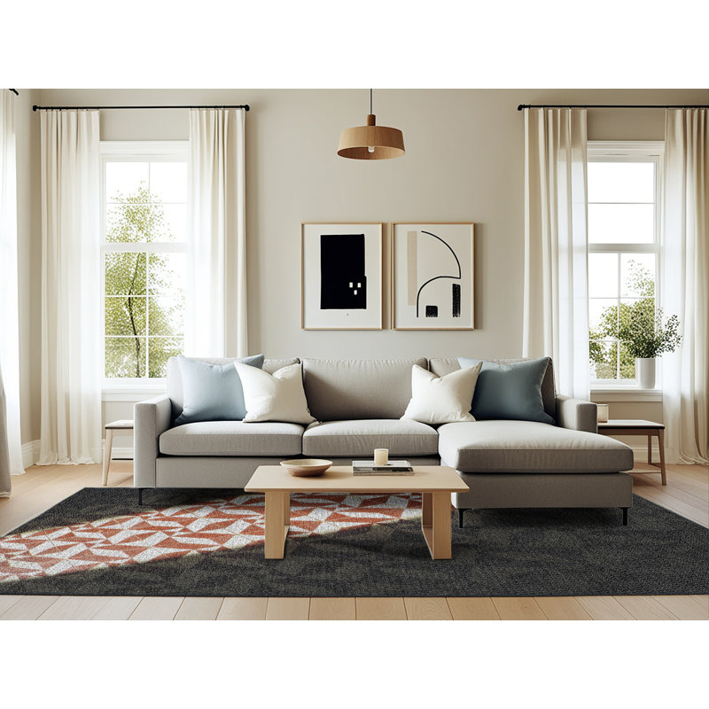 Geometric Indoor Rug, Rectangle 6' x 9'