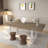 Farmhouse Extendable Dining Table With Smooth Guide Rails And White Legs