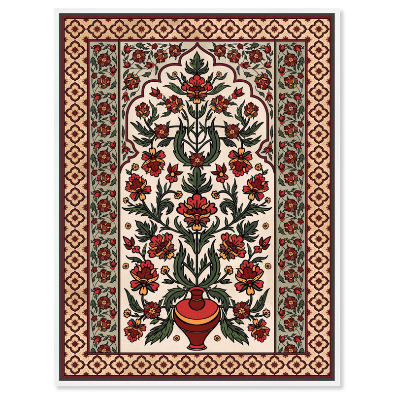 Décoration murale royale sur toile à motif floral royal par Art Remedy, H 46 po x l 37 po, Cadre flottant blanc