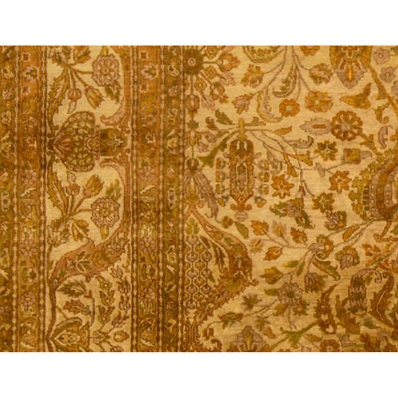 Hand Knotted Wool Area Rug in Beige