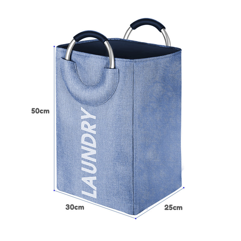 Emlyn Fabric Laundry Bag with Handles, Blue