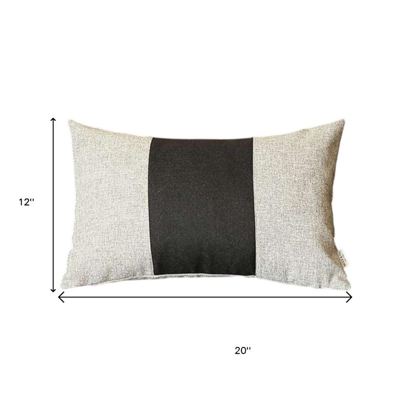Coussin lombaire gris et noir, Gris/noir, H 12 po x l 20 po, Polyester