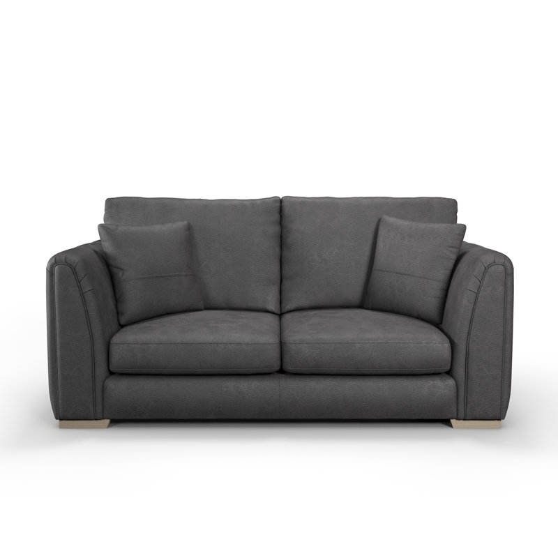 Bablu 3 Seater Faux Leather Sofa , 2, Charcoal