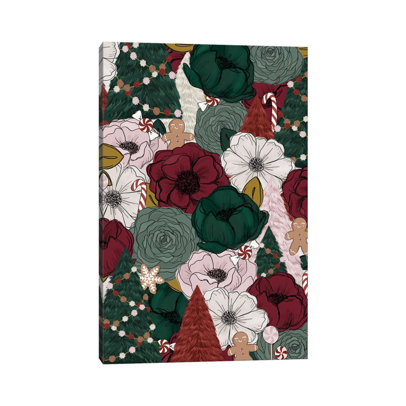 Festive Florals by Katie Bryant - Wrapped Canvas Gallery-Wrapped Canvas Giclée, 101.6 cm H x 66.04 cm W x 1.91 cm D