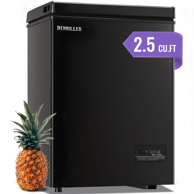 2.5 Cu.Ft Mini Deep Freezer Top Open Door Compact Freezer Chest Freezer with Precise Temperature Setting Removable Storage Basket for Home Apartment Garage