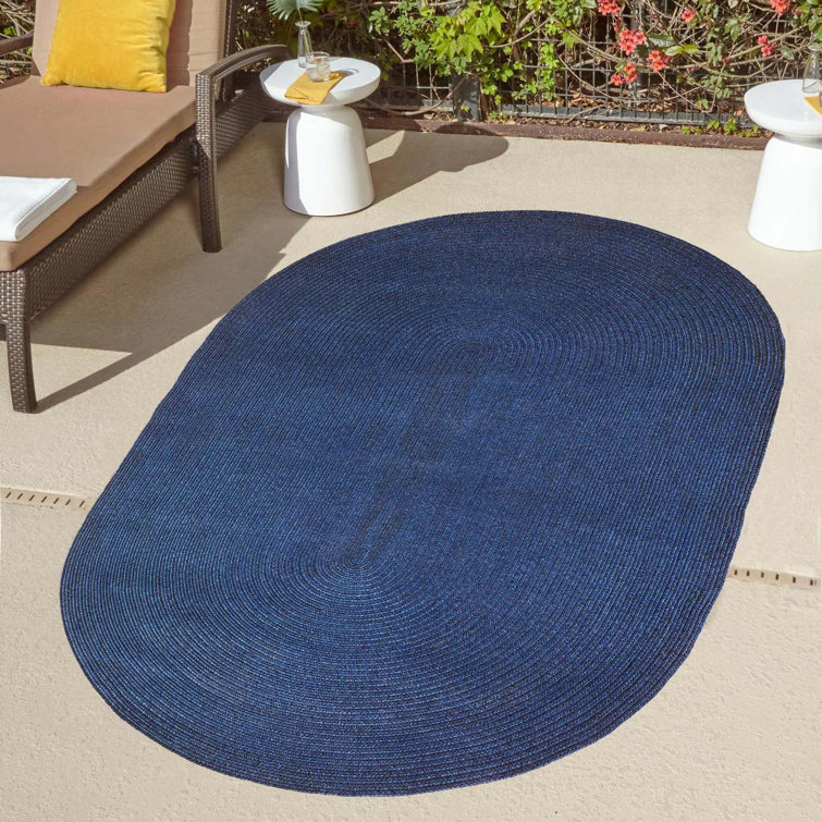 Neufeld Hand-Braided Denim Blue Indoor/Outdoor Area Rug