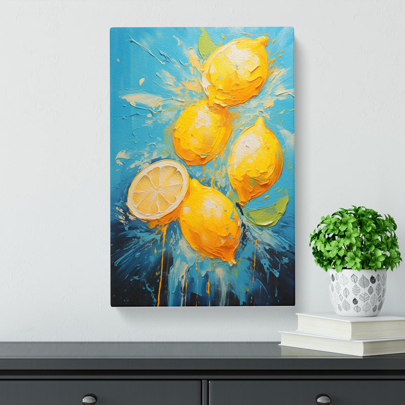 Lemon Fruit Expressionism - Print, 60cm H x 40cm W x 3cm D