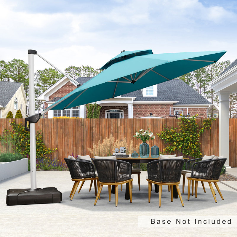 396cm Cantilever Parasol, Turquoise Blue