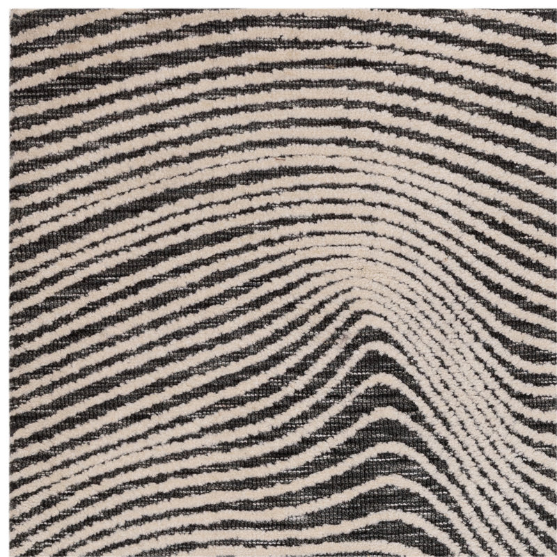 Clemones Swirl Black Area Rug, Rectangle 200 x 290 cm