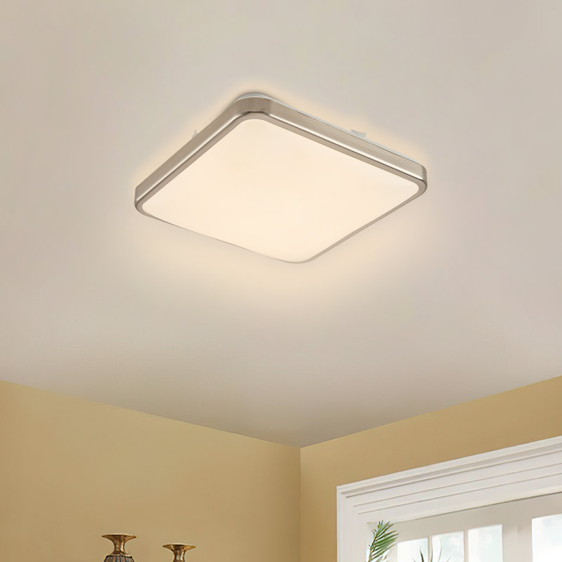 14 Inch Square LED Flush Mount Ceiling Light Fixture, 4000K, 24W, 1850LM, Dimmable Slim Flat Panel Lighting Fixture, Modern Ceiling Lamp for Bedroom, Kitchen, Living Room, ETL Listed