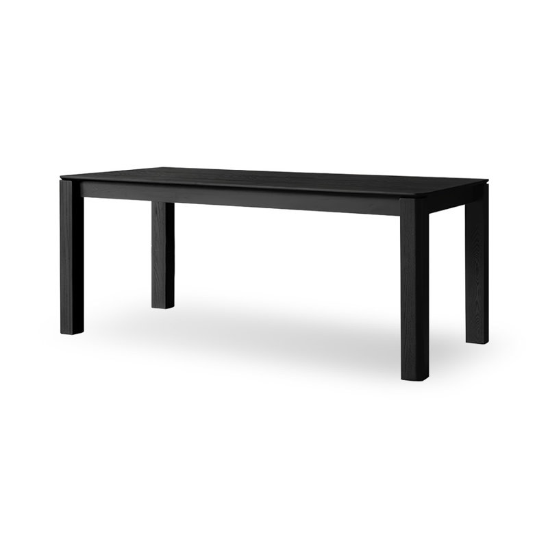 Black Rectangular Solid Wood Dining Table, Black, 29.53"H x 70.87"L x 33.46"W