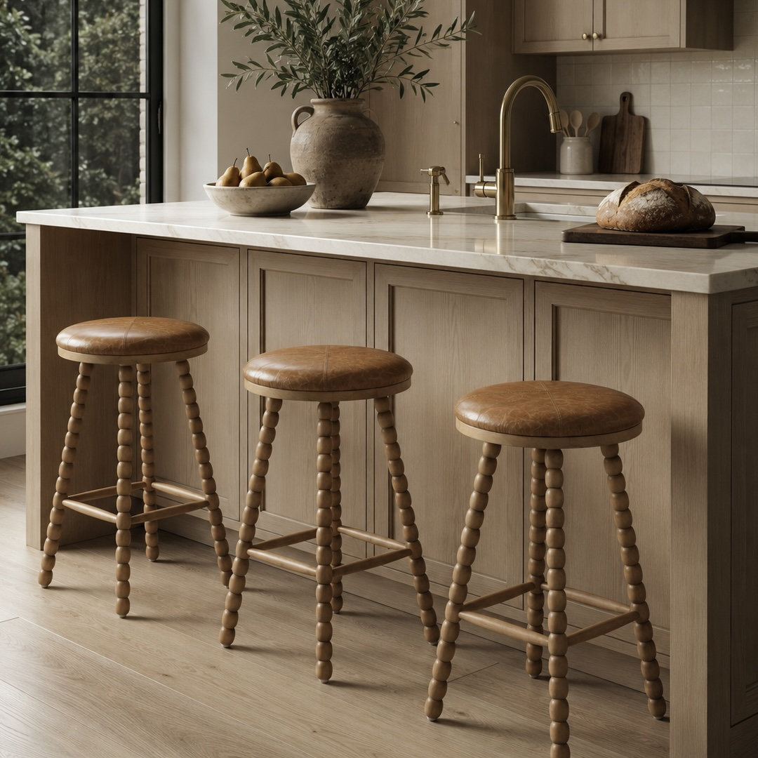 Bramhall 26" Genuine Leather Counter Stool