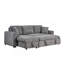 Canapé-lit modulaire réversible en tissu bouclé gris 97 po Seraphina II avec méridienne de rangement, porte-gobelets, port de chargement USB et coussins décoratifs