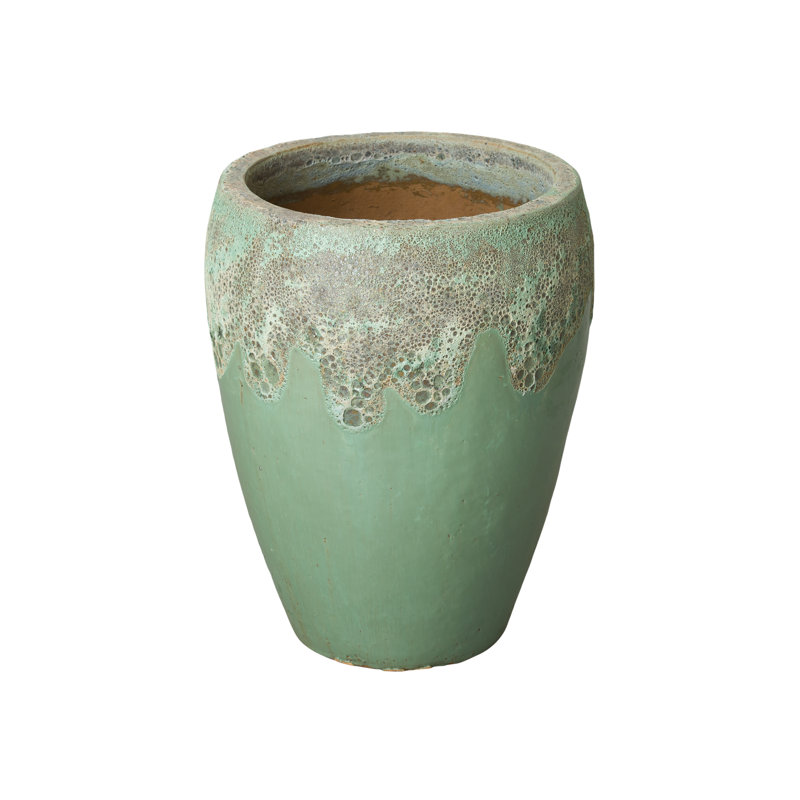 Handmade Ceramic Planter, 20'' H x 16'' W x 16'' D, Spa Blue