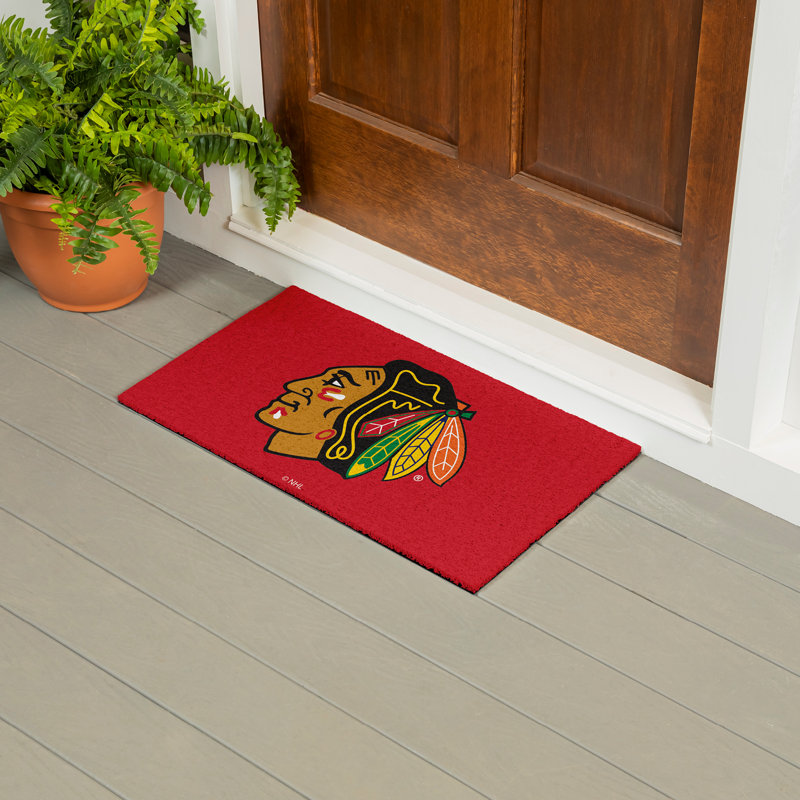 Tapis polychrome en PVC, 16 po x 28 po, Blackhawks de Chicago