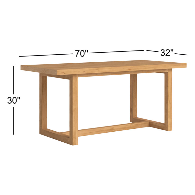 Fenmore 70" Dining Table Natural, Natural Brown