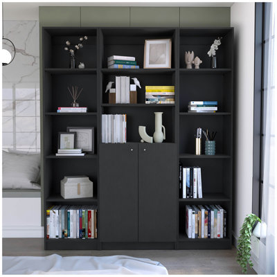 Ensemble de salon 3 pièces Wenge avec 3 bibliothèques