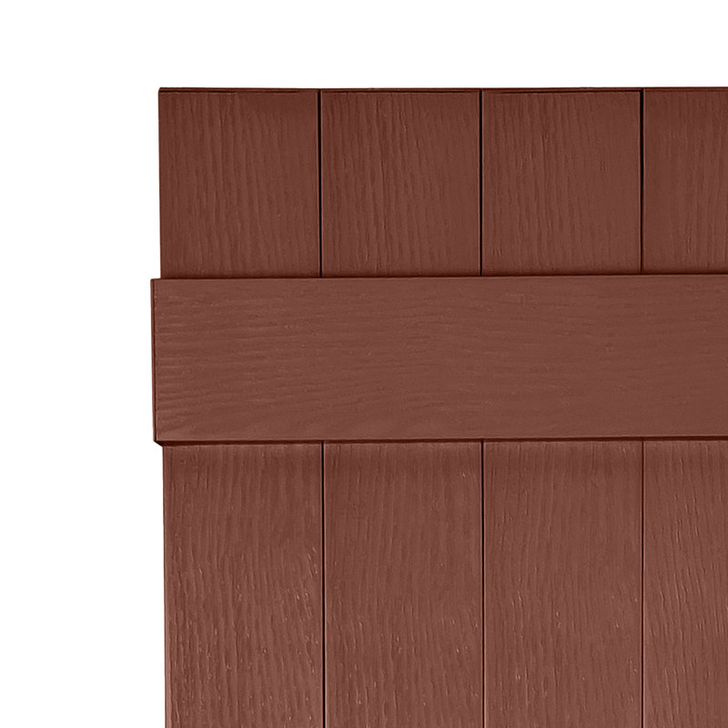 Persiennes personnalisées à 4 planches fermées, 77", Rouge brique