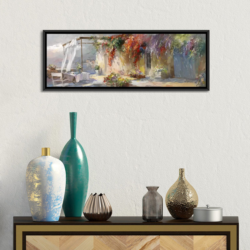 « gardino i », reproduction sur toile, H 16 po x l 48 po x P 1,5 po, Toile avec cadre noir