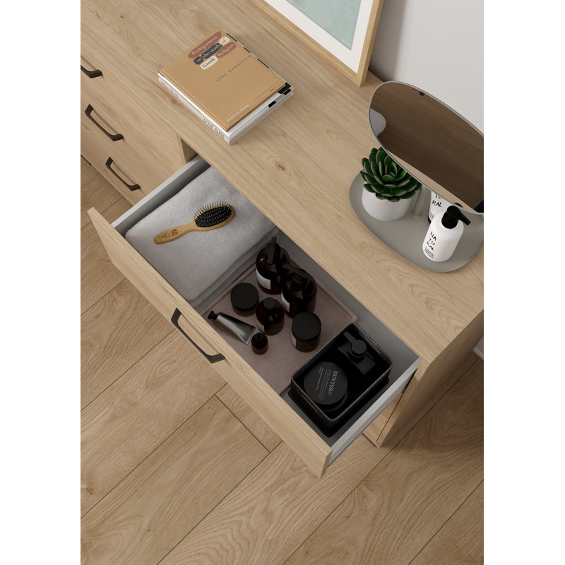 Commode double 6 tiroirs Chesnel, Jackson Hickory, Beige