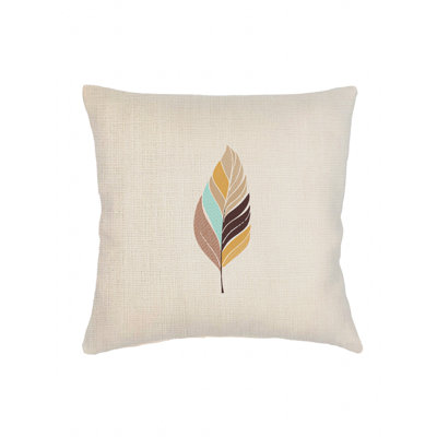 Feather Mirage Embroidered Linen Pillow