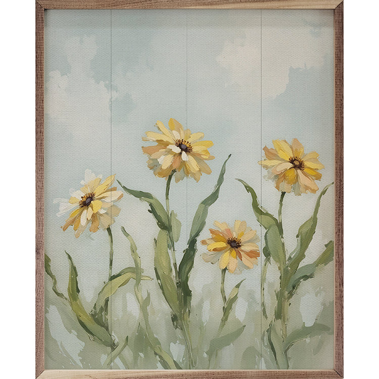 Champ jaune de fleurs, H 10 po x l 8 po