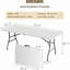 Table pliante en plastique 6 pi, table de pique-nique portable extérieure et intérieure, poignée - blanc