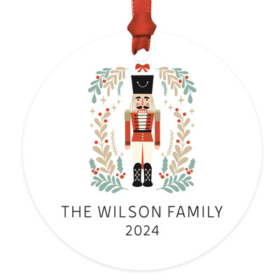Custom Soldier Nutcracker With Wreath Metal Ornament