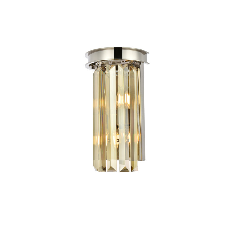 Yazmin Crystal Flush Mount, Golden Teak