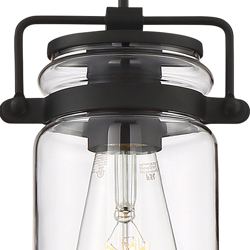 Luminaire suspendu en pot 1 lumière Malaki, Noir mat