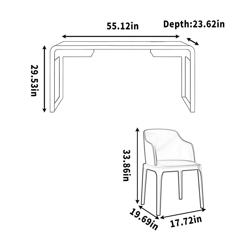 Solid Wood Writing Desk