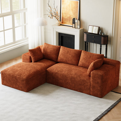 Boneless Freely Movable Modular Sectional Sofa Corduroy Couch For Living Room