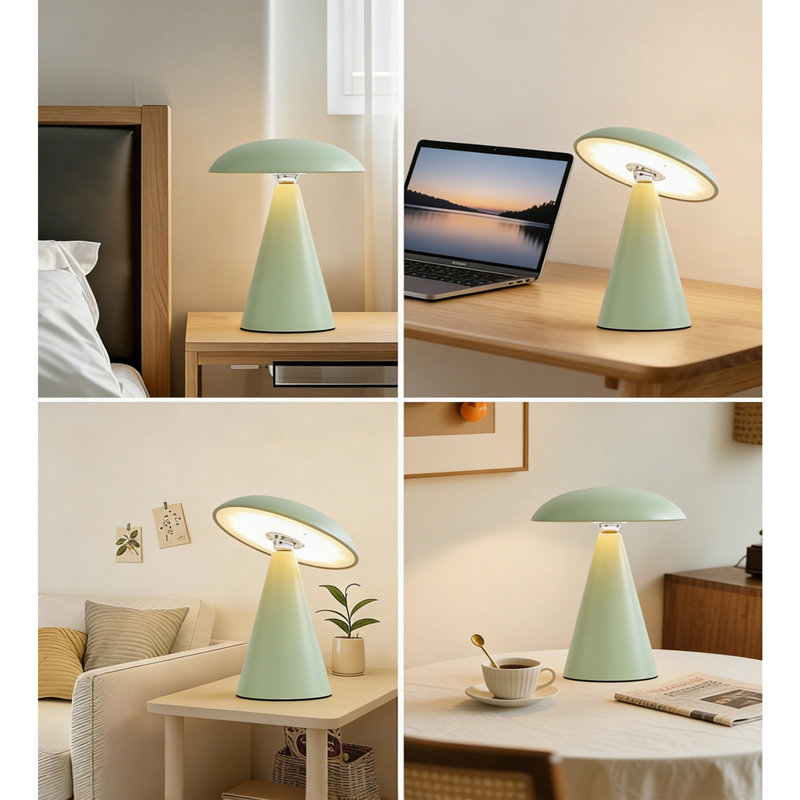 Rechargeable Bedside Table Lamp, Portable LED, Green