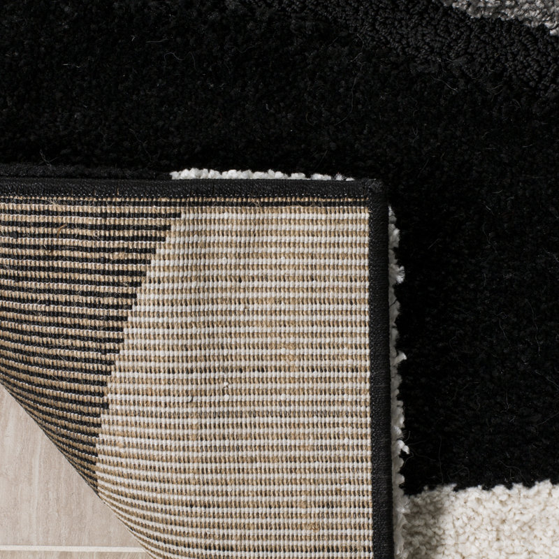 Tapis gris / noir Ashal, Rectangle 8 pi x 10 pi, Grey/Black