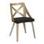 Ensemble de salle à manger 5 pièces contemporain avec plateau rond en bambou et chaises rembourrées