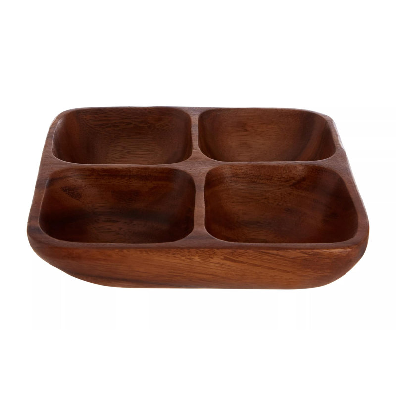 World Menagerie Wood Divided Serving Dish