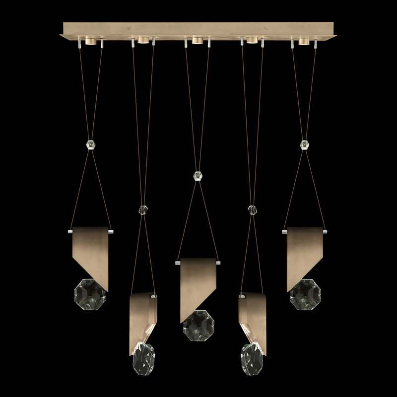 Luminaire suspendu l 43 po avec charme Aria 1, Bronze ombré doux