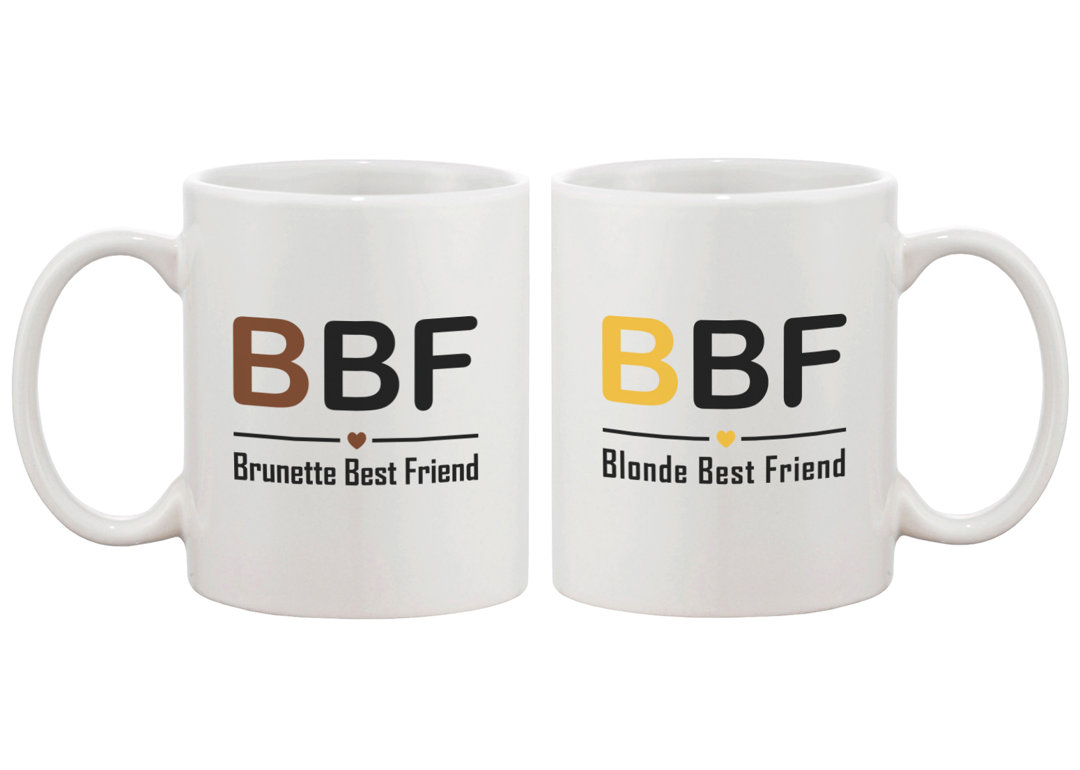 Mancuso Brunette Best Friend and Blonde Best Friend 2 Piece Coffee Mug Set Winston Porter