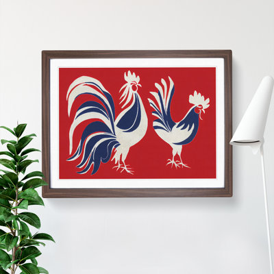 XH1022-6169X Modern Roosters 1 Piece Single Picture Frame Wall Art