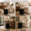 Tabouret rond avec rangement caché en sherpa Schick, 17 po, noir-238417979
