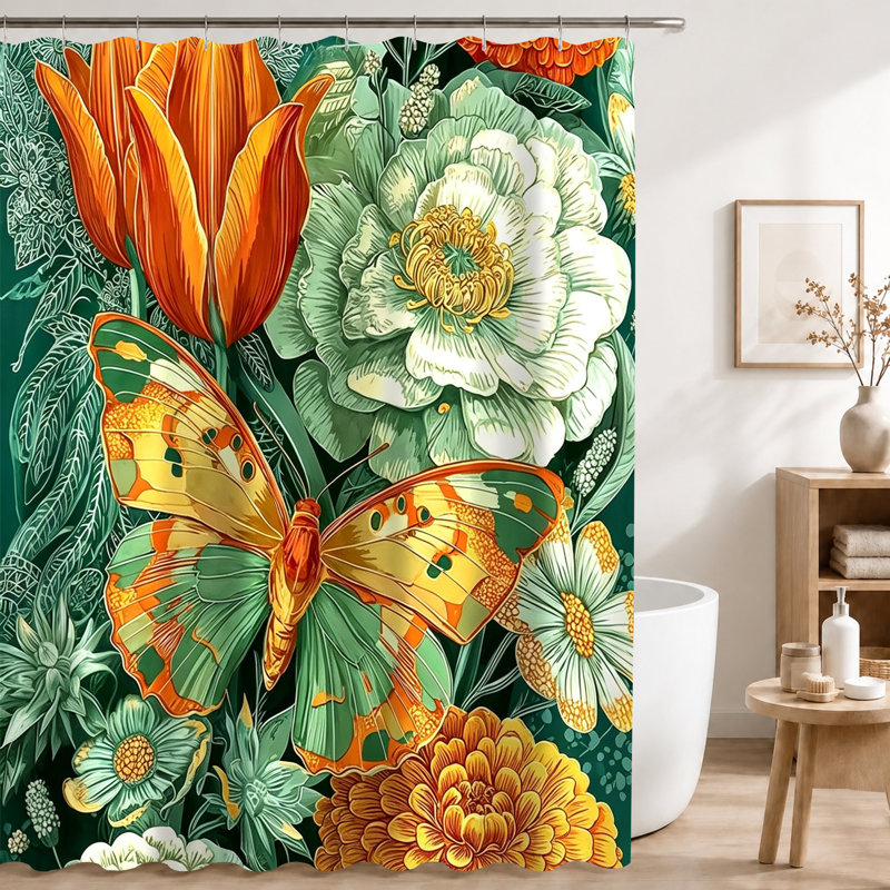Shower Curtains with Hooks Included