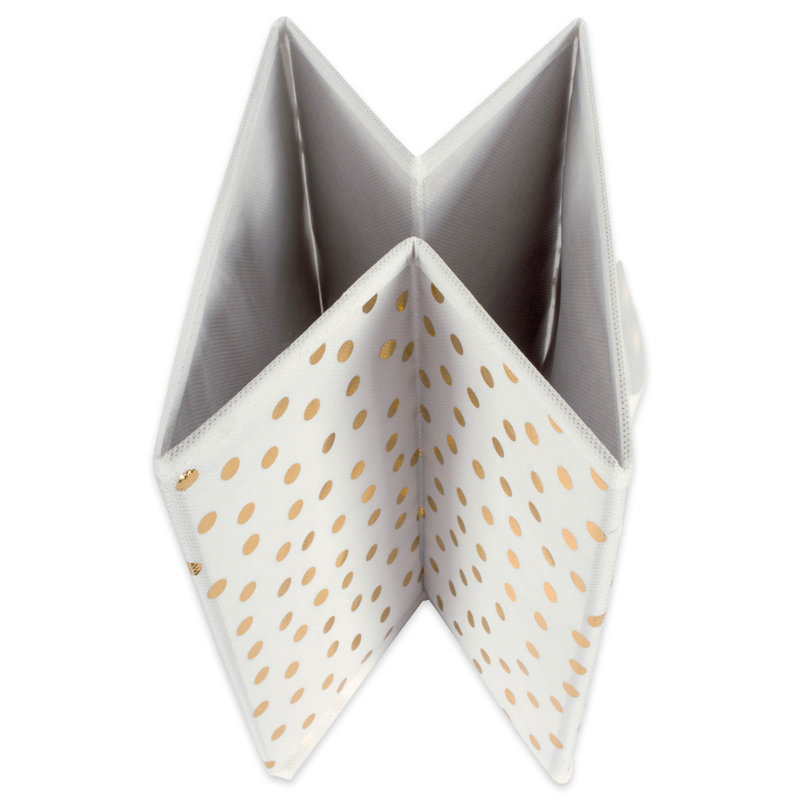 Ensemble de cubes ou bacs en tissu non tissé 4 pièces Alverson, Blanc et or