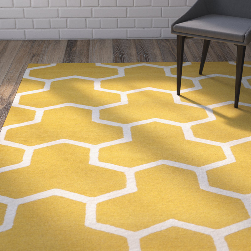 Tapis doré / ivoire Ruben, Rectangle de 5 pi x 8 pi