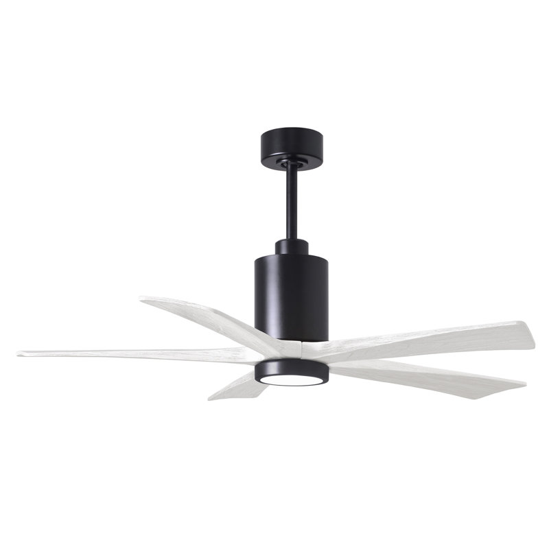 Patricia 52'' Ceiling Fan with LED Lights, Matte Black, Matte White