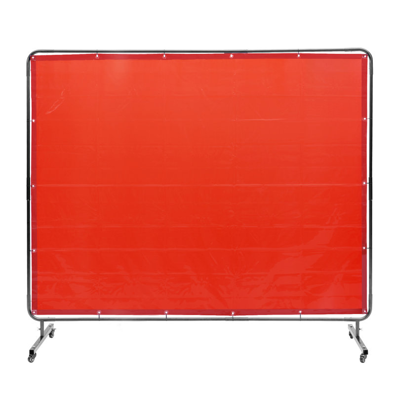 Welding Screen with Frame, 6' x 8' Welding Curtain Screen, Flame-Resistant Vinyl Welding Protection Screen