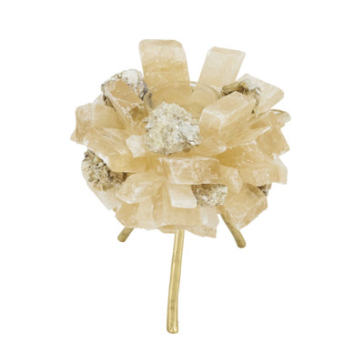 Porte-bougie trépied en calcite et mica Radiant Earth