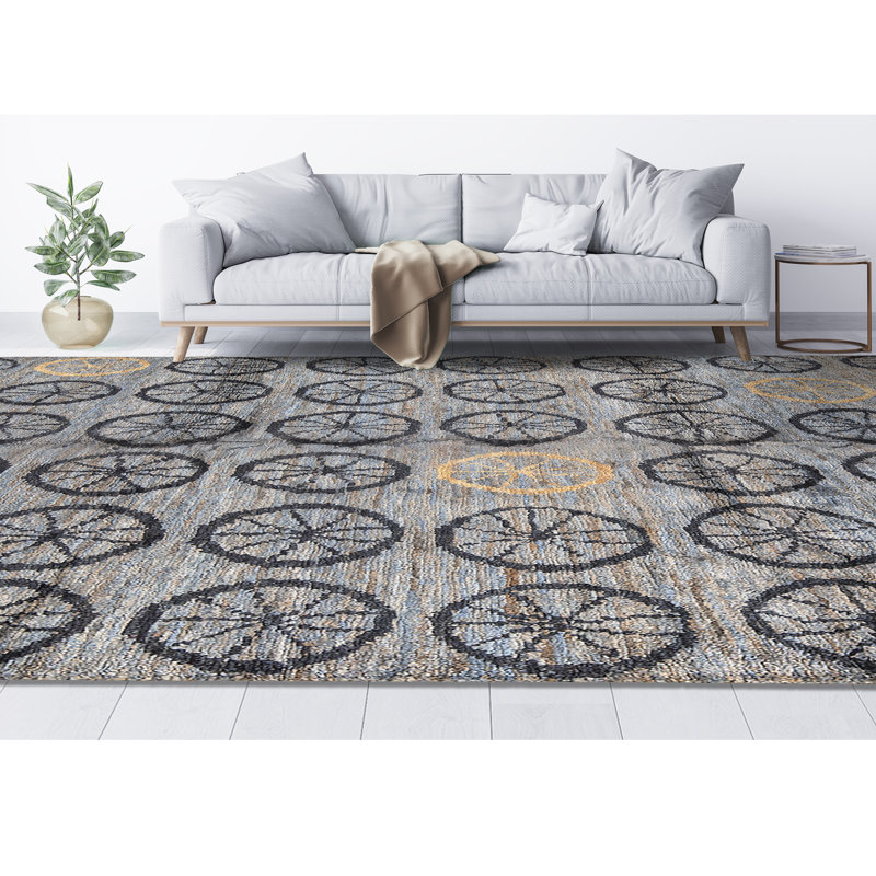 Hand-Knotted High-Quality Light Blue Area Rug